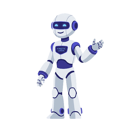 Kinetic Logic robot mascot illustration